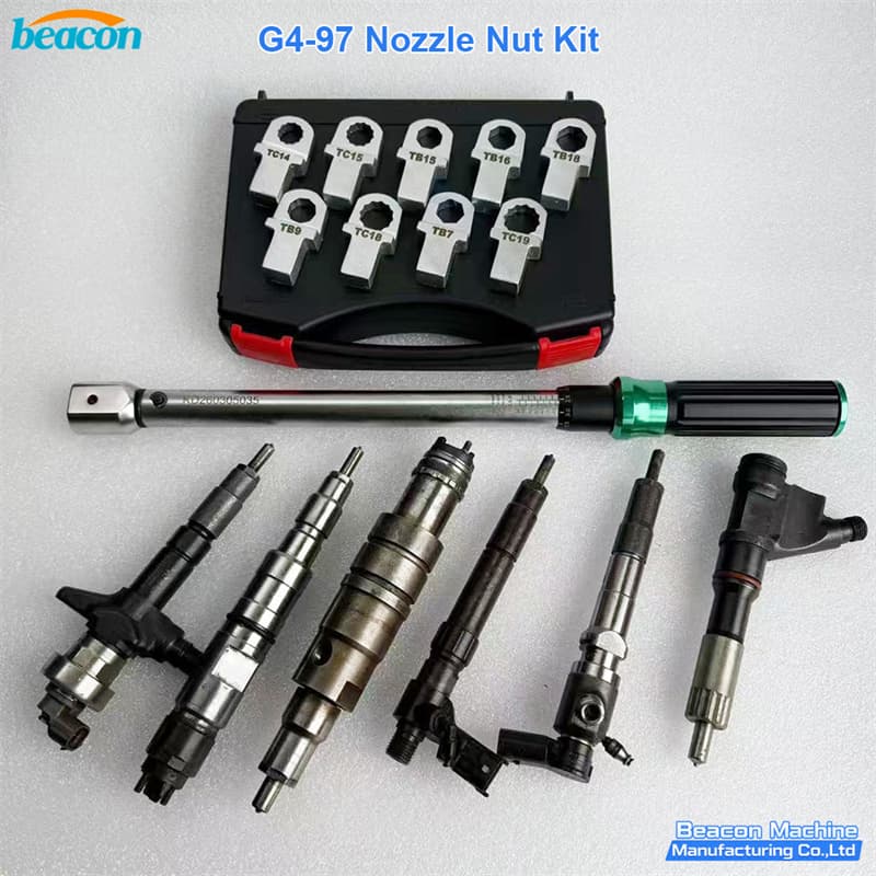 {BEACON MACHINE G4-97 Профессиональный набор ключей для затяжки гайки распылителя форсунок Common Rail | Набор для ремонта дизельных форсунок}