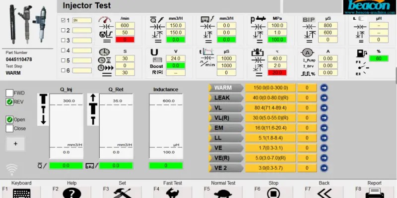common rail injector test software