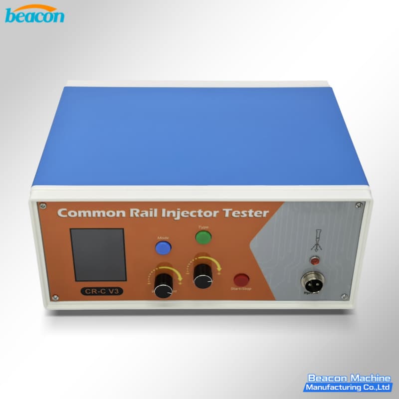 Вид передней панели компактного тестера форсунок Common Rail BEACON MACHINE CRI808S