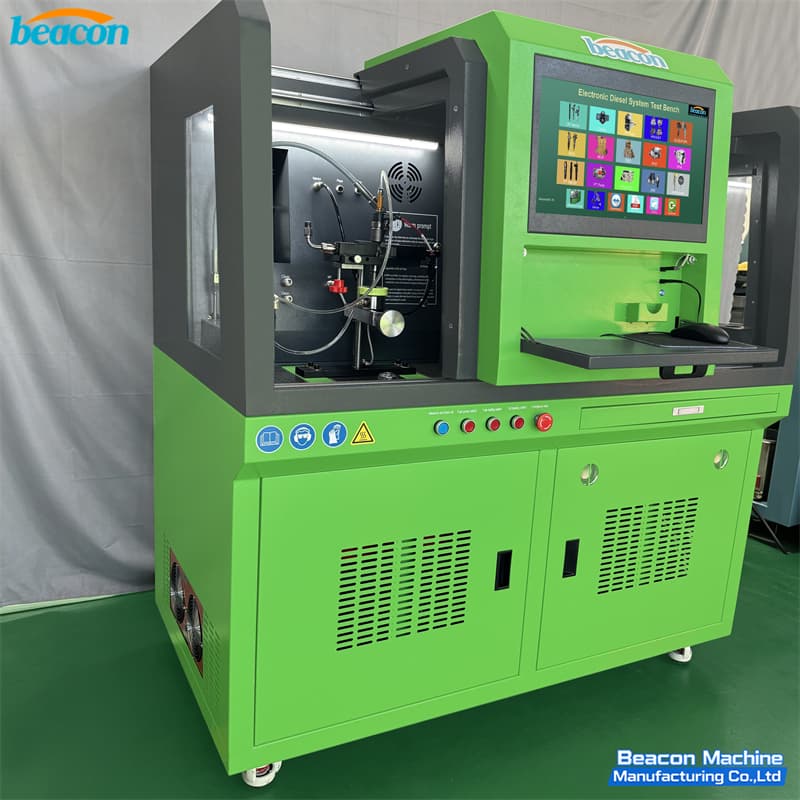 Рабочая зона стенда с установленными форсунками Common Rail и HEUI