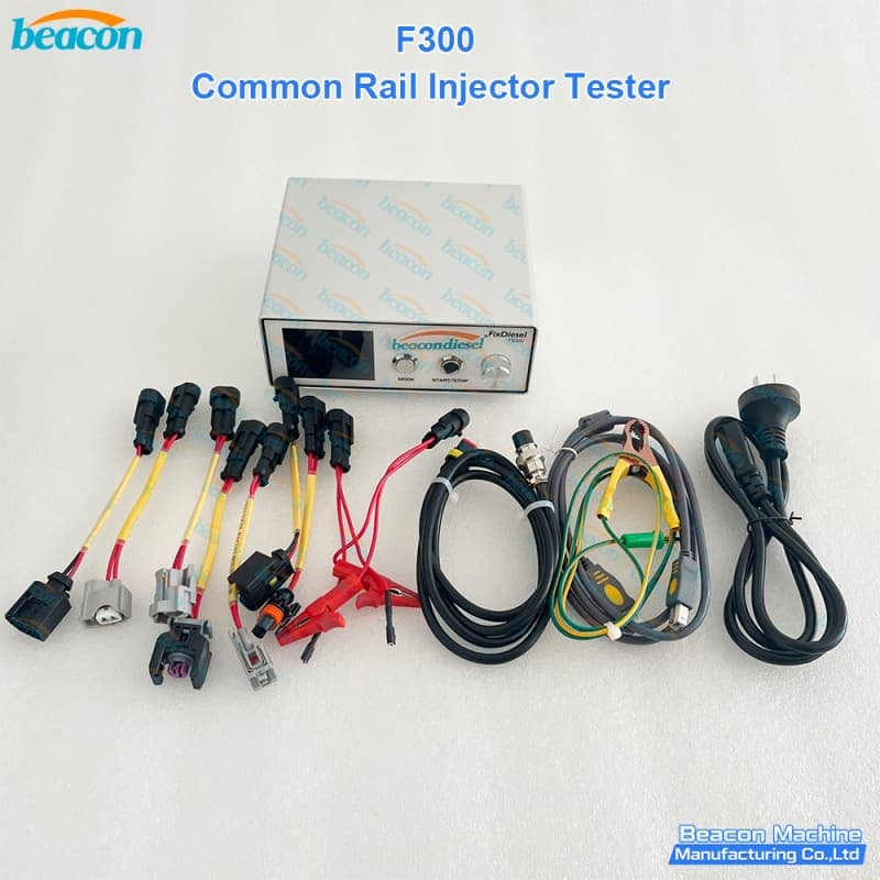 Simulador de inyectores diésel F300 arneses de conexión cocodrilos y alimentación Beacon Machine