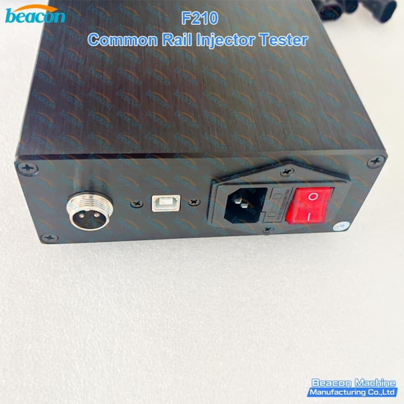 Comprobador F210 con cables adaptadores automotrices pinzas cocodrilo y cable USB Beacon Machine